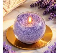 LFENYIGI Pearled Candle 18oz, DIY Pearled Candle Sand with Wicks, Sand Candle with Plant-Based Granulated Wax, 30 Cotton Wicks & 1Spoon, Reusable Wax for Candle Making Decorative Candles (Purple)