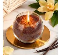 LFENYIGI Pearled Candle 18oz, DIY Pearled Candle Sand with Wicks, Sand Candle with Plant-Based Granulated Wax, 30 Cotton Wicks & 1Spoon, Reusable Wax for Candle Making Decorative Candles (Brown)