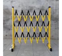 LFFH Retractable Traffic Fence, Flexible Crowd Control Barriers Guard With Casters Industrial Metal Fence Safety Isolation Fence (Color : Yellow and black, Size : 1.2x3m)