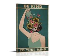 LFFHUU Be Kind to Your Mind Canvas Wall Art Home Posters Are Suitable for Bedroom Dining Room And Living Room Beautiful Artwork Is A Great Gift for FriendsFrame-style24x36inch(60x90cm)