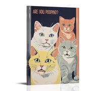 LFFHUU Fun Cat Poster Canvas Wall Art Home Posters Are Suitable for Bedroom Dining Room And Living Room Beautiful Artwork Is A Great Gift for FriendsFrame-style20x30inch(50x75cm)