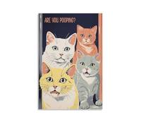 LFFHUU Fun Cat Poster Canvas Wall Art Home Posters Are Suitable for Bedroom Dining Room And Living Room Beautiful Artwork Is A Great Gift for FriendsUnframe-style20x30inch(50x75cm)