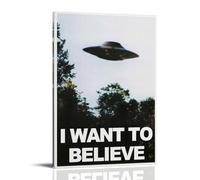 LFFHUU I Want To Believe Poster Canvas Wall Art Home Posters Are Suitable for Bedroom Dining Room And Living Room Beautiful Artwork Is A Great Gift for FriendsFrame-style20x30inch(50x75cm)