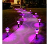 Lffital Solar Lights Outdoor 8 Pack Mother's Day Solar Pathway Lights Outdoor Pink Purple Mushroom LED Waterproof Lighting Stake for Women Outside Yard Path Garden Lawn Landscape