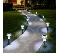 Lffital Solar Lights Outdoor 8 Pack Solar Pathway Lights Outdoor 6000K Cold White LED Waterproof Mushroom Lighting Stake for Outside, Yard, Garden, Path, Lawn, Driveway, Patio, Landscape Decorations