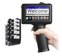 LFfwynog 4.3in Handheld Inkjet Portable Printer, Mobile Inkjet Coder Freely Edit Content use for Qr-Code Barcode Upc Production Date Logo Batch Number On Any Porous Surfaces,Machine+10inkcartridges