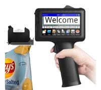 LFfwynog 4.3in Handheld Inkjet Printer Gun, Portable Handheld Printer with Quick-Drying Ink Cartridge for Text/Qr Code/Barcode/Logo/Date/Batch Number/Variable Data Etc.,Machine+Cartridge