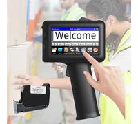 LFfwynog 4.3in Portable Handheld Printer, Handheld Inkjet Printer Gun Freely Edit Content use for Qr-Code Barcode Upc Production Date Logo Batch Number On Any Porous Surfaces,Machine+Cartridge