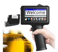LFfwynog Handheld Inkjet Portable Printer, 4.3in Mobile Inkjet Coder Freely Edit Content for Text/Qr Code/Barcode/Logo/Date/Batch Number/Variable Data Etc.,Machine+Cartridge