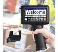 LFfwynog Handheld Inkjet Printer Gun, 4.3inportable Handheld Printer with Quick-Drying Ink Cartridge for Text/Qr Code/Barcode/Logo/Date/Batch Number/Variable Data Etc.,Machine+Cartridge
