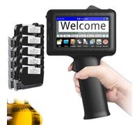 LFfwynog Handheld Printer Labeler, 4.3in Handheld Inkjet Printer Support More Than 40 Languages And Input Methods for Batch Number/Date/Barcode/Qr Code/Logo Etc,Machine+10inkcartridges