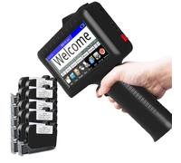 LFfwynog Mobile Inkjet Coder 4.3in, Handheld Inkjet Portable Printer with Quick-Drying Ink Cartridge for Text/Qr Code/Barcode/Logo/Date/Batch Number/Variable Data Etc.,Machine+10inkcartridges