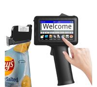 LFfwynog Portable Handheld Printer 4.3in, Handheld Inkjet Printer Gun Freely Edit Content use for Qr-Code Barcode Upc Production Date Logo Batch Number On Any Porous Surfaces,Machine+Cartridge