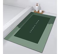 LFFY Super Absorbent Bath Mat, Multi-size Bathroom Anti-slip Floor Mats for Home, Microfiber Quick Dry Bathroom Carpet, Morandi Color Matching Diatom Mud Floor Mat(Rectangle - Green, 23.6x35.4 IN)
