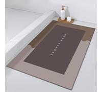LFFY Super Absorbent Bath Mat, Multi-size Bathroom Anti-slip Floor Mats for Home, Microfiber Quick Dry Carpet, Morandi Color Matching Diatom Mud Mat(Rectangle - Brown, 23.6x35.4 IN)