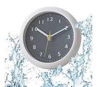 LFGKeng Bathroom Waterproof Wall Clock, Gray, Analog, 6.3 in, Suction Cup, Modern Silent Small Wall Clock for Living Room and Kitchen