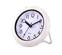 Bathroom Waterproof Wall Clock, Indoor Wall Clock with Towel Rack, Quartz Movement, Plastic Frame, Flexible Choice for Hanging Or Standing, Modern Silent Small Wall Clock for Living Room and Kitchen