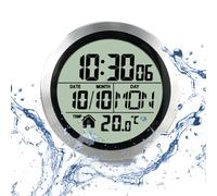 LFGKeng Digital Bathroom Shower Wall Clock, Indoor Waterproof Clock with Suction Cup, Plastic Frame, Flexible Choice for Hanging Or Standing, Modern Silent Kitchen Small LCD Screen Clock