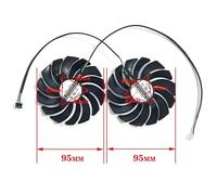 LFGOZSD Laptop parts 2pcs 95mm PLD09210S1212HH DC 12V 0.4A 4PIN rx6700xt GPU Cooler for MSI RX6700XT 6600XT MECH 2X Graphics Card Fan(Gold)