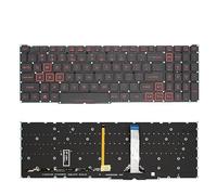 LFGOZSD PT-BR Brazil Spanish Backlit Keyboard for Acer for Predator for Helios PH315-55 PH317-56 for Nitro 5 (2022) AN515-58 57 46 AN517-52 53(US Red Word Light)