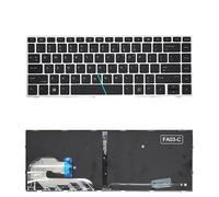 LFGOZSD US Russian Laptop Keyboard For HP for EliteBook 745G5 840G5 840G6 846G5 846G6 L14378-001 L11307-001 With backlight(US Silver Backlit)