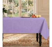 LFH Home Cotton Rich Beautiful Tablecloth for Rectangle Tables, 60 x 108 Inch Table Cloth, Machine Washable Fabric Table Cover for Dining Table, Kitchen, Parties, Holidays & Everyday Use-Lavender