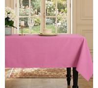 LFH Home Cotton Rich Beautiful Tablecloth for Rectangle Tables, 60 x 72 Inch Table Cloth, Machine Washable Fabric Table Cover for Dining Table, Kitchen, Parties, Holidays & Everyday Use-Baby Pink