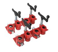 Lfhelper 4 Set Woodworking Pipe Clamps, 3/4 Kit Heavy Duty Wood Carpenters Clamp Set, Screw Clamp Bar Clamp DIY Hand Tool Kit