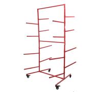 Lfhelper Adjustable Bumper Storage Rack, Double-Sided Design, 160 kg Capacity, 8 Pairs of Arm Bars, 4 Wheels (2 Brakes), Body Shop Panel Painting Stand for Auto Repair, Workshop, and Warehouse