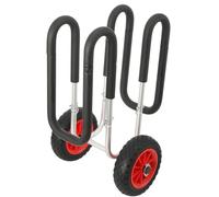 Lfhelper Aluminium Paddle Board Trolley with Solid PU Tyres and Foam Pads, Foldable Design Kayak Trolley Wheels for Paddle Boards, Kayaks, Canoes, Beach Transport