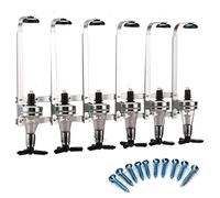 Lfhelper Wall Mounted Liquor Alcohol Dispenser 6-Bottle for Bar/Home Party Use Fit Wine Cocktail Alcohol Drink Beverage Juice, Aluminum Alloy&ABS