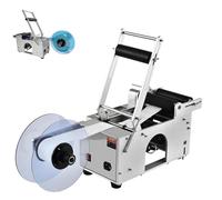 LFHWHKJ Adjustable Bottle Label Applicator, Semi-Automatic Plane Labeling Machine, Sticker Dispenser Machine for φ0.6-4.7 Cylinder Glass Bottle,Applicator 15-50pcs/min