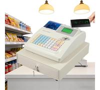 LFHWHKJ Cash Register for Small Businesses, Multi-function Cash Register for Shop, Cash Register with Drawer for Catering, Supermarkets, Clothing Stores, Hamburger Stores.(White)