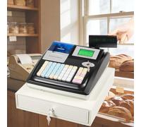 LFHWHKJ Electronic Cash Register, Cash Register with Receipt Printer with 3Method/200Dept/10000Items/ /50Clerks/9Vat Rate Setting, Supports Scanner Scale External Printer.(Black)