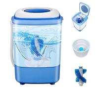 LFHWHKJ Portable Mini Washing and Drying Machine, Shoe Washing Machine with Dumping Water, Laundry Washer with Rotary Timer Controller for Home, Dorm, Apartment, RV, Travel, Outdoor(Blue)