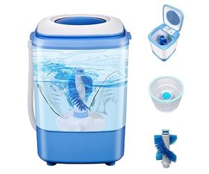 LFHWHKJ Portable Mini Washing and Drying Machine, Shoe Washing Machine with Dumping Water, Laundry Washer with Rotary Timer Controller for Home, Dorm, Apartment, RV, Travel, Outdoor(Blue)