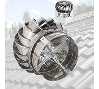 LFHWHKJ Roof Turbine Ventilator,304 Thickened Attic Air Vent Ventilating Fan,Stainless Steel Wind Rotating Turbine Cap Ventilator,Rainproof Unpowered Exhaust Fan Whirlybird(100mm/4in)
