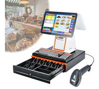 LFHWHKJ Touch Screen Cash Register for Small Business, Smart Cash Register with Inventory Management, Touch Screen POS Terminal for Business Restaurants Retail(White)