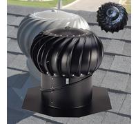 LFHWHKJ Turbine Ventilator Vents,Rain Proof Unpowered Exhaust Fan,Thickened Attic Air Vent Ventilation Fan, Stainless Steel Wind Rotating Turbine Cap Vent,for Chimneys, Factory, Farm, Whirlybird(100mm