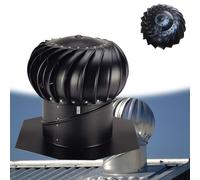 LFHWHKJ Turbine Ventilator Vents,Stainless Steel Roof Turbine Ventilator, Rainproof Unpowered Exhaust Fan,Thickened Attic Air Vent Ventilating Fan for Chimneys, Factory, Farm, Whirlybird(100mm/4in)