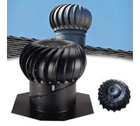 LFHWHKJ Turbine Ventilator Vents,Stainless Steel Wind Rotating Turbine Cap Vent,Rainproof Unpowered Exhaust Fan,Thickened Attic Air Vent Ventilating Fan,for Chimneys, Factory, Farm, Whirlybird(350mm/1