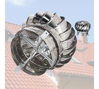 LFHWHKJ Wind Rotating Turbine Cap Vent, Stainless Steel Turbine Ventilator Vents, 304 Thickened Attic Air Vent Ventilating Fan, Rainproof Unpowered Exhaust Fan(100mm/4in)