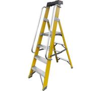LFI Glass Fibre Platform Step Ladders With Handrails 8 Treads
