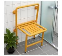 LFIEVO Home Wall-mounted Folding Chair 37/43cm W Bathroom Shower Seat 90° Fold Load 150Kg Hollow Design with 4 Non-slip Foot Pads