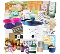 LFISGNN 2-in-1 Candle & Soap Making Kit for Beginners, All in one Complete DIY Craft Kit to Make Handcrafted Soap Bars + Scented Candles with Meltring Pot and Supplies for Adults
