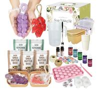 LFISGNN Grape & Strawberry Soap Making Kit for Beginners Making Soaps, DIY Soap Making Supplies Craft Kit with Grape & Strawberry Soap Molds, Soap Base and Packing for Making Soap Gifts