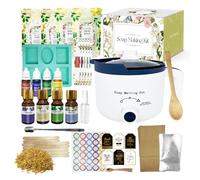LFISGNN Medium Soap Making Kit Including Soap Melter, 2 lbs Soap Base, Silicone Molds & Spoon, Calendula, 4 Fragrance Oils & Dyes, Full-Set DIY Soap Making Supplies Craft Kit for Adult & Kits