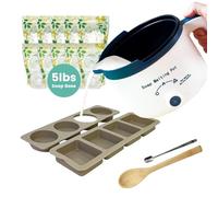 LFISGNN Soap Melter with Soap Base for Adults & Kids Soap Making, DIY Soap Melting Pot with 2.5 Kg SLS Free Soap Base Soap Making Supplies for Begineers - UK Plug (Soap Melter + 2.5 Kg Soap Base)