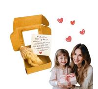Lfjcspp Little Bear in Box,Handmade Mini PlushBear in Box,Mini Plush Bear with Inspirational Card,Pocket Bears with Inspirational Card, Adorable Little for Lovers (Brown)