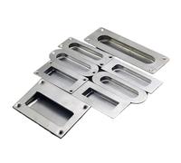 LFJQFQR 1PCS Stainless Steel Hidden Recessed Furniture Handle Round Square Kitchen Cabinet Drawer Cupboard Pull Door Handles(S-180x60-B)
